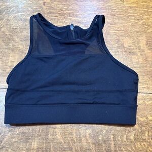 Zyia sports bra sz medium black‎ zip back
